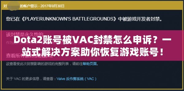 Dota2賬號被VAC封禁怎么申訴？一站式解決方案助你恢復游戲賬號！