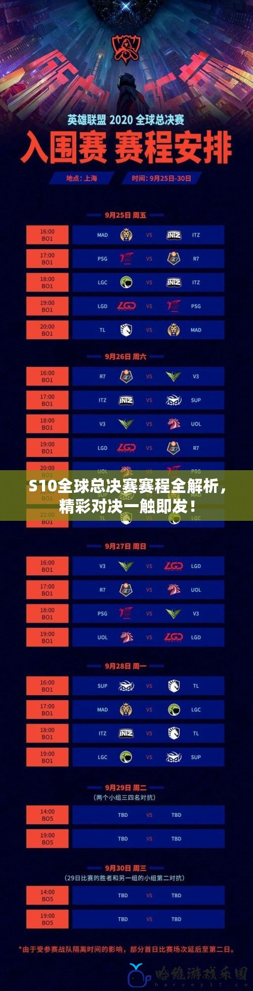 S10全球總決賽賽程全解析，精彩對決一觸即發！