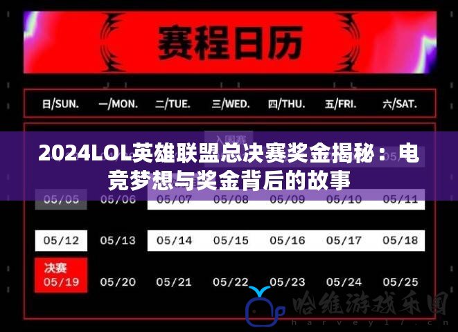 2024LOL英雄聯盟總決賽獎金揭秘：電競夢想與獎金背后的故事