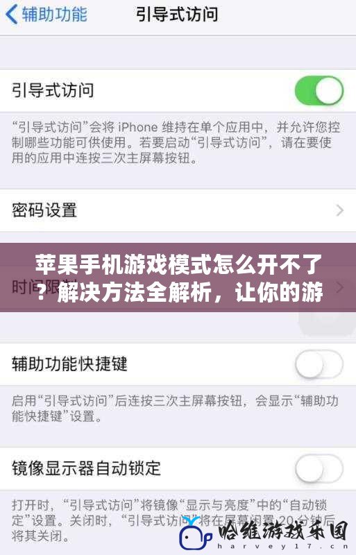 蘋果手機游戲模式怎么開不了？解決方法全解析，讓你的游戲體驗更暢快