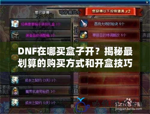 DNF在哪買盒子開？揭秘最劃算的購買方式和開盒技巧