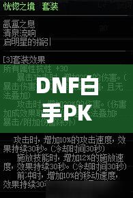 DNF白手PK基本連招技巧大揭秘！掌控戰(zhàn)場的制勝法寶