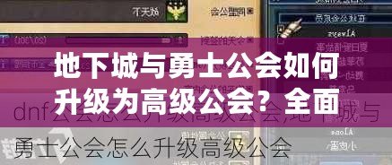 地下城與勇士公會(huì)如何升級(jí)為高級(jí)公會(huì)？全面攻略讓你輕松躍升！