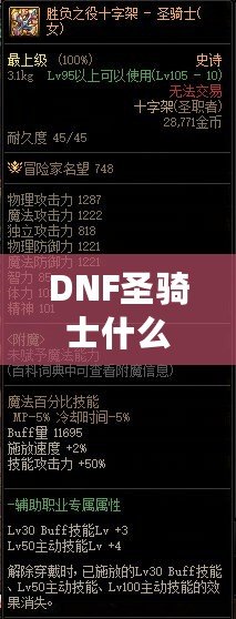 DNF圣騎士什么武器好？全面解析圣騎士最佳武器選擇