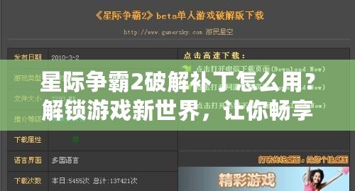 星際爭霸2破解補丁怎么用？解鎖游戲新世界，讓你暢享無限樂趣！