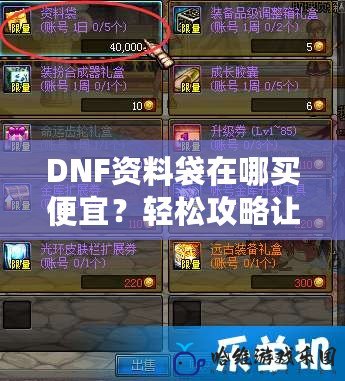 DNF資料袋在哪買便宜？輕松攻略讓你省心省錢！