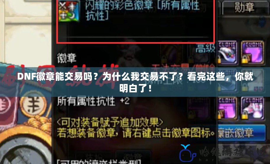 DNF徽章能交易嗎？為什么我交易不了？看完這些，你就明白了！