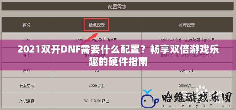 2021雙開DNF需要什么配置？暢享雙倍游戲樂趣的硬件指南