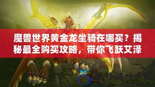 魔獸世界黃金龍坐騎在哪買？揭秘最全購買攻略，帶你飛躍艾澤拉斯！