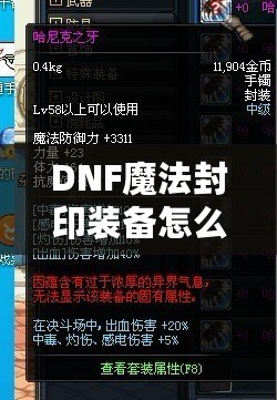 DNF魔法封印裝備怎么獲得？全方位攻略解析！