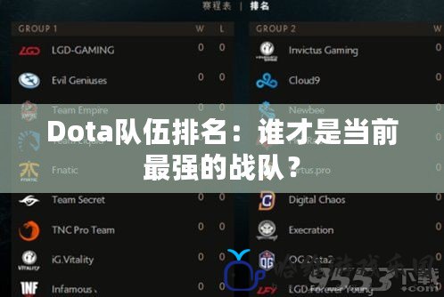 Dota隊伍排名：誰才是當(dāng)前最強的戰(zhàn)隊？