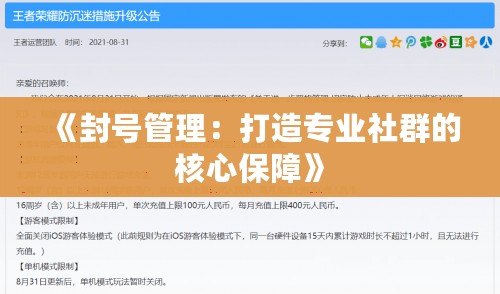 《封號管理：打造專業社群的核心保障》