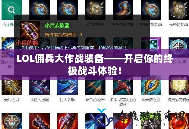 LOL傭兵大作戰裝備——開啟你的終極戰斗體驗！