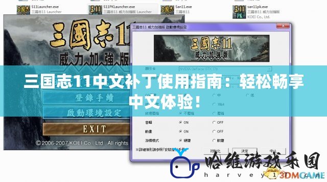 三國志11中文補丁使用指南：輕松暢享中文體驗！