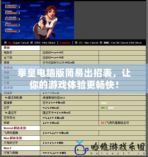 拳皇電腦版簡易出招表，讓你的游戲體驗更暢快！