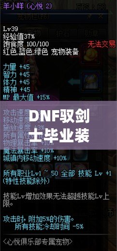 DNF馭劍士畢業裝備搭配指南——輕松實現終極輸出