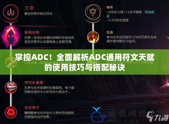 掌控ADC！全面解析ADC通用符文天賦的使用技巧與搭配秘訣