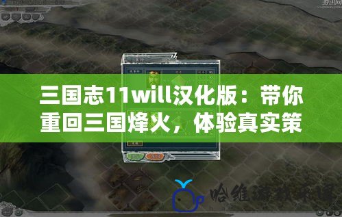 三國志11will漢化版：帶你重回三國烽火，體驗真實策略人生